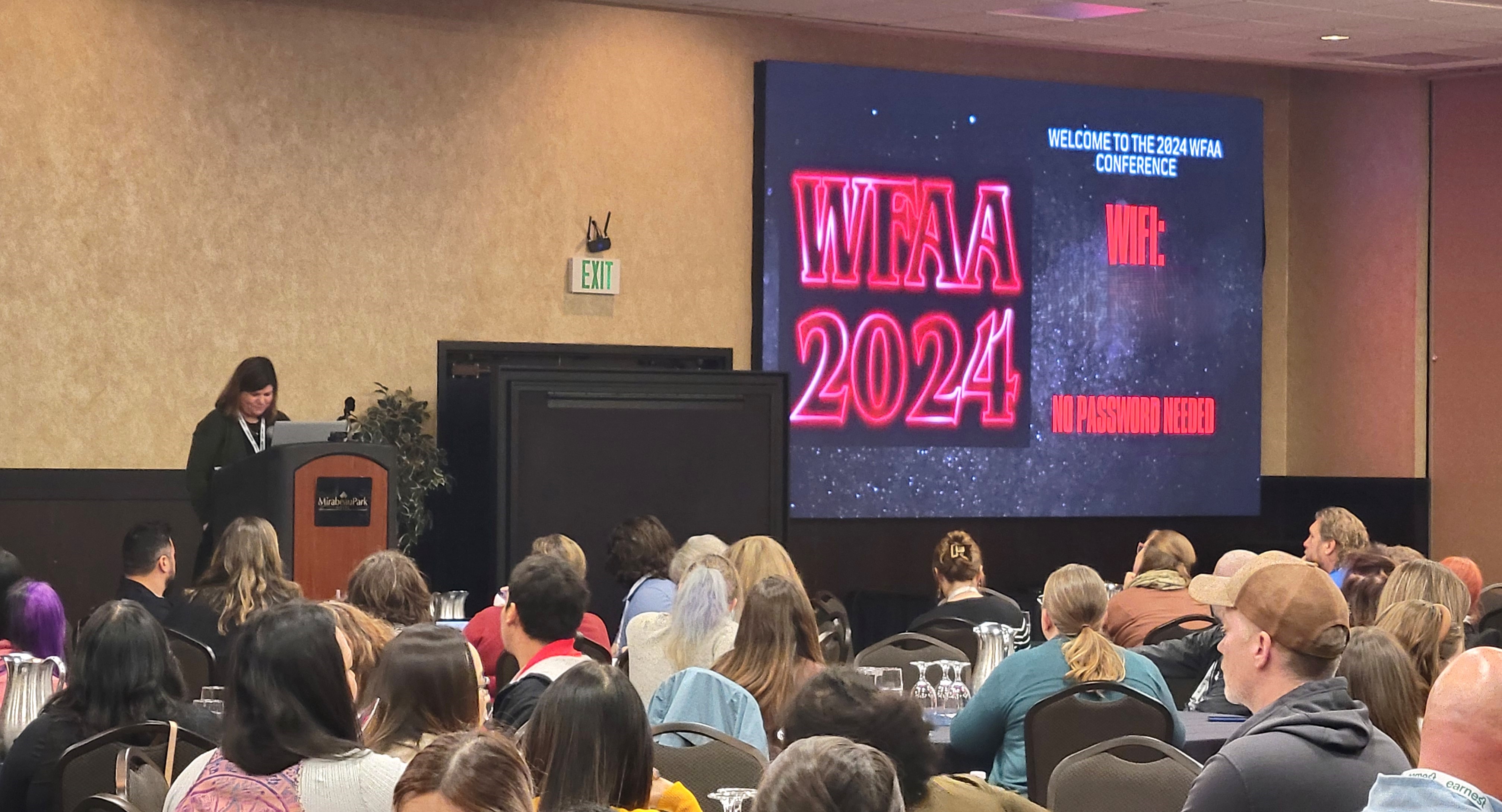 WFAA President Melanie Ruiz speaking at the 2024 conference